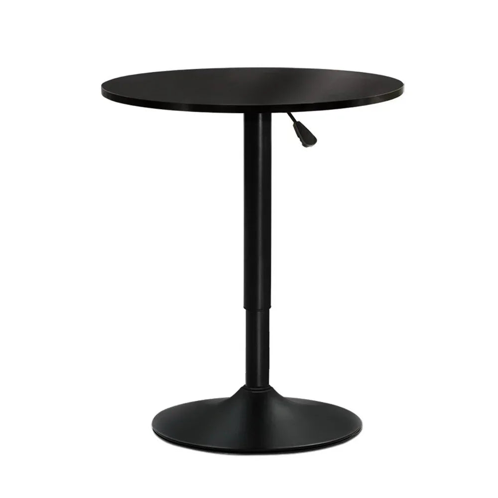 Artiss Bar Table Gas Lift Round Black - Mekamart Australia