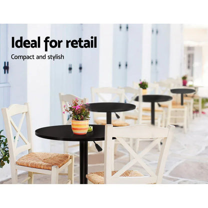Artiss Bar Table Gas Lift Round Black - Mekamart Australia