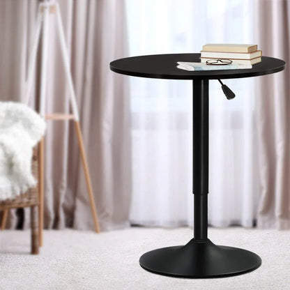 Artiss Bar Table Gas Lift Round Black - Mekamart Australia