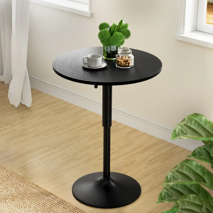 Artiss Bar Table Gas Lift Round Black - Mekamart Australia
