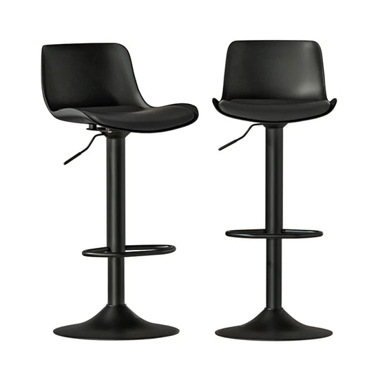 Artiss 2x Bar Stools Padded Seat Gas Lift Black - Mekamart Australia