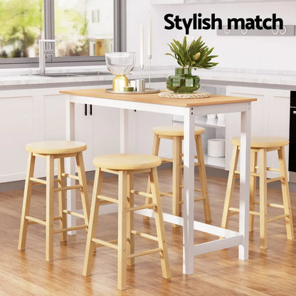 Artiss Bar Table and Stools Set Dining Desk Kitchen Chairs Cafe Pub