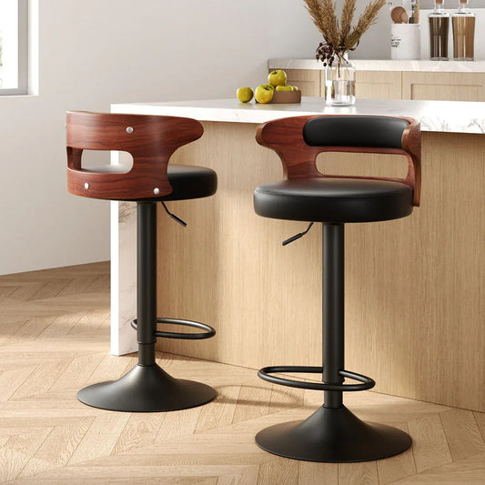 Artiss 2x Bar Stools Gas Lift Faux Leather - Mekamart Australia