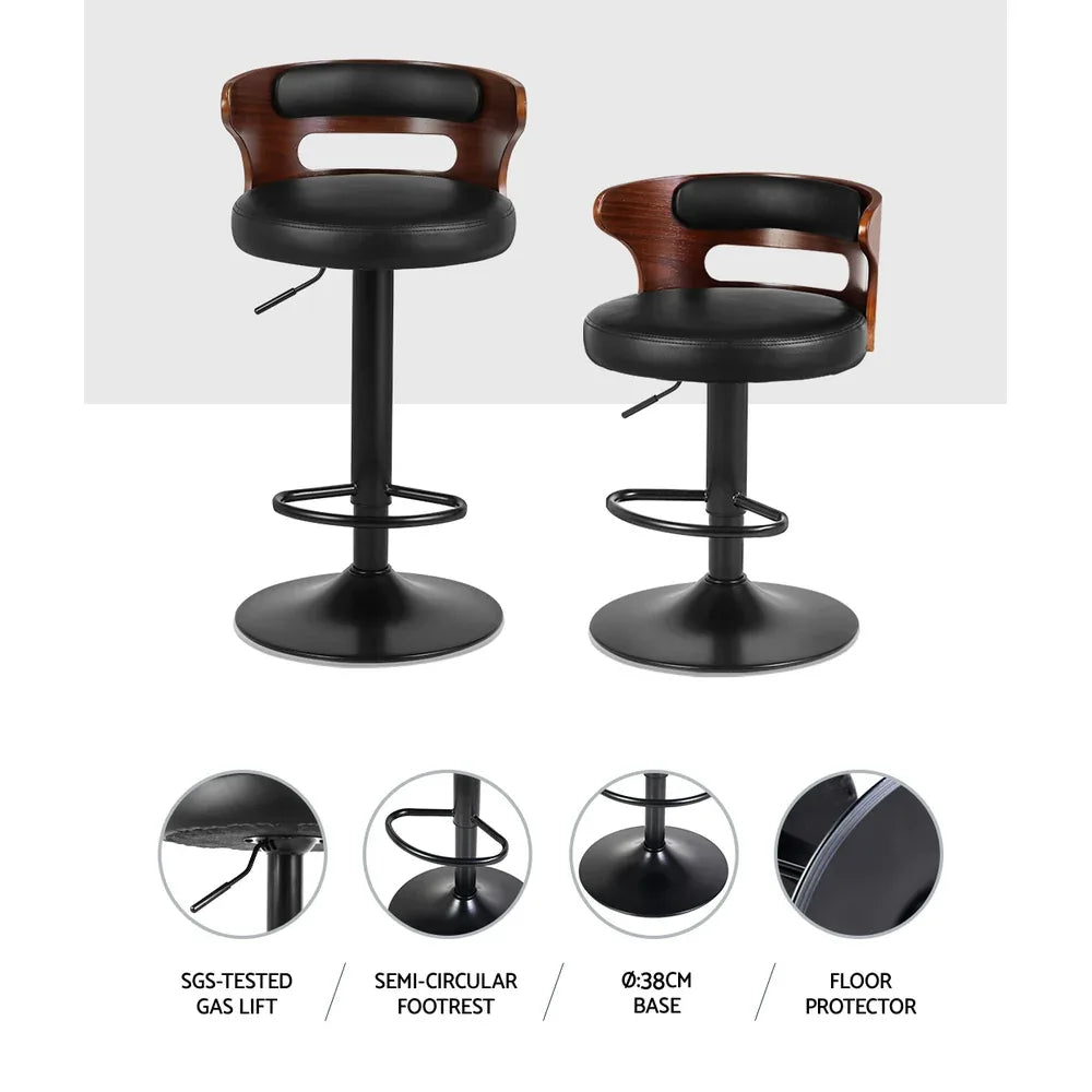 Artiss 2x Bar Stools Gas Lift Faux Leather - Mekamart Australia
