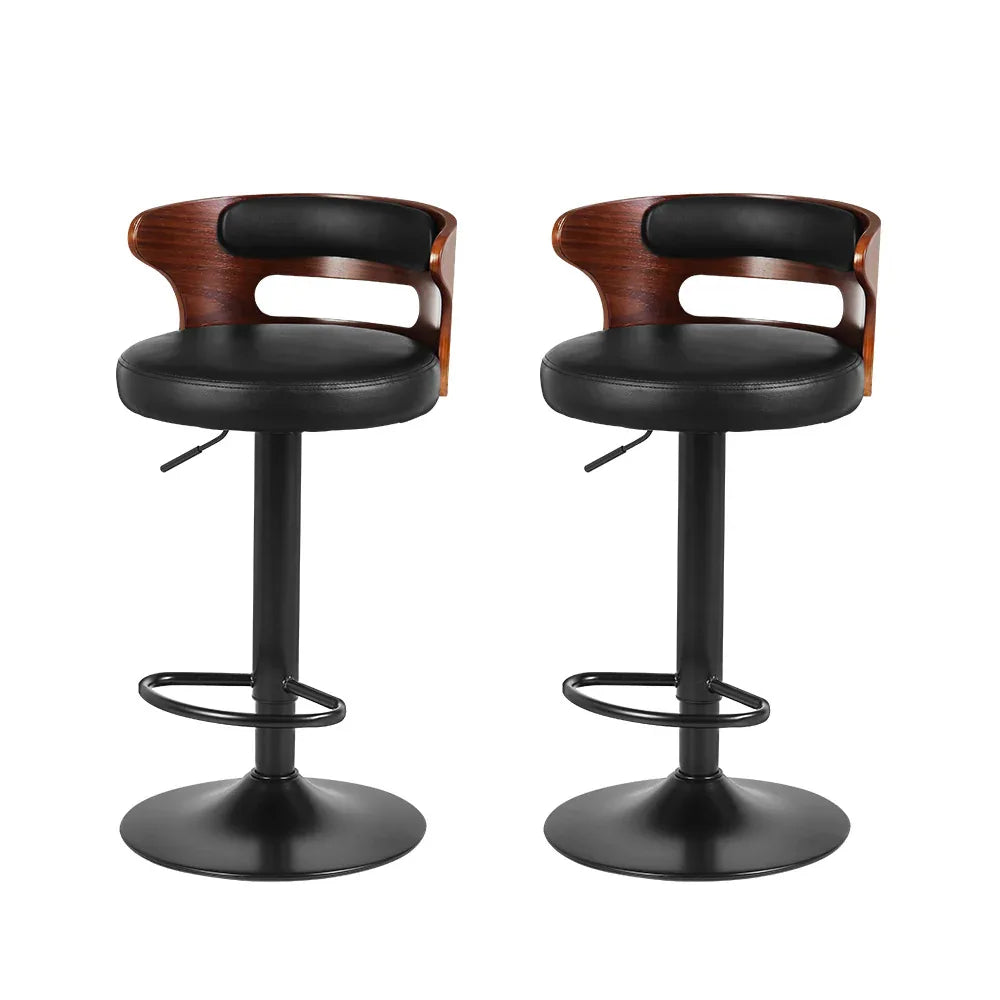 Artiss 2x Bar Stools Gas Lift Faux Leather - Mekamart Australia
