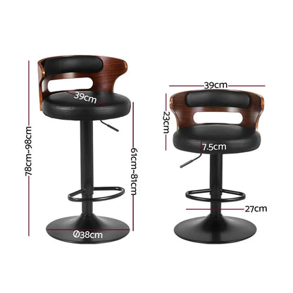 Artiss 4x Bar Stools Gas Lift Faux Leather - Mekamart Australia