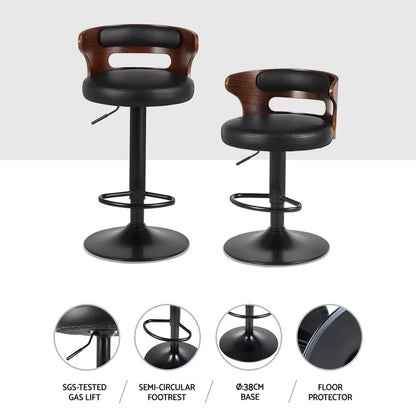 Artiss 4x Bar Stools Gas Lift Faux Leather - Mekamart Australia