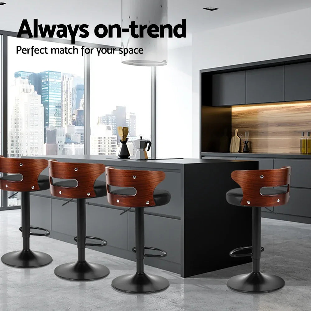 Artiss 4x Bar Stools Gas Lift Faux Leather - Mekamart Australia