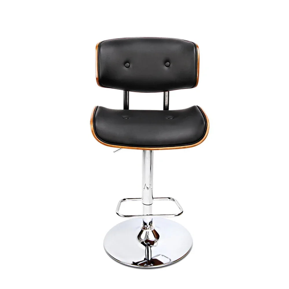 Artiss Bar Stools Gas Lift Leather Black - Mekamart Australia