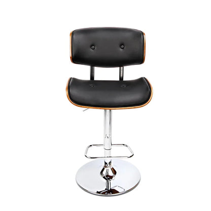 Artiss Bar Stools Gas Lift Leather Black - Mekamart Australia