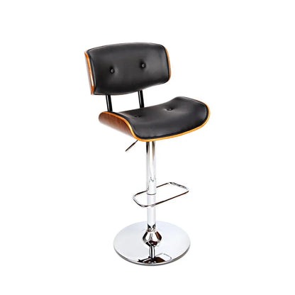 Artiss Bar Stools Gas Lift Leather Black - Mekamart Australia