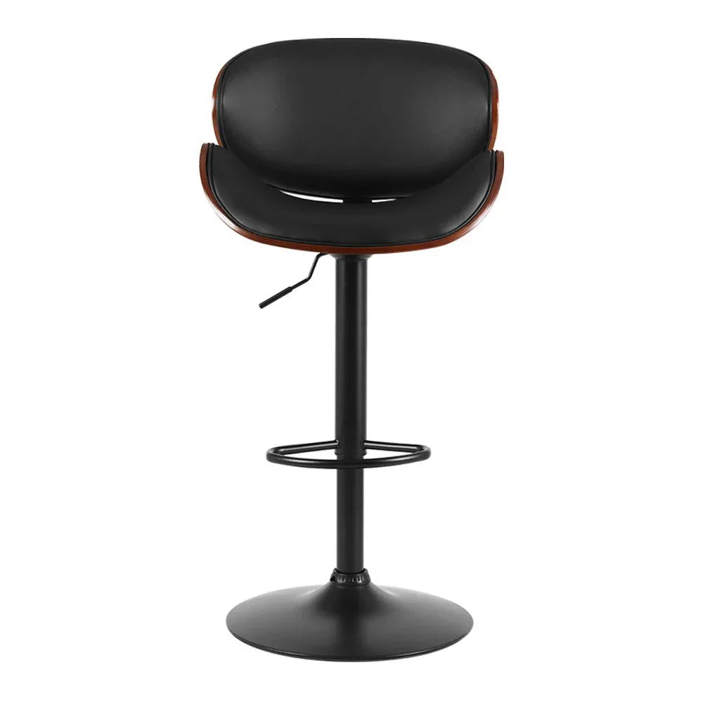 Artiss Bar Stools Kitchen Leather Barstools Swivel Gas Lift Chairs Black x2 - Mekamart Australia