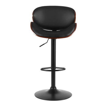 Artiss Bar Stools Kitchen Leather Barstools Swivel Gas Lift Chairs Black x2 - Mekamart Australia