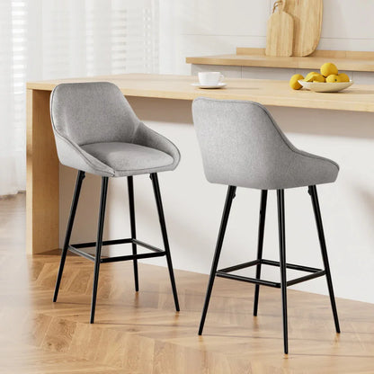 Artiss 2x Bar Stools Upholstered Stool Counter Seat Kitchen Dining Chairs - Mekamart Australia
