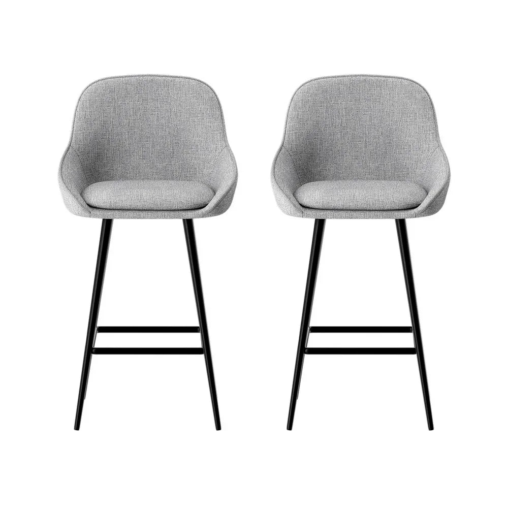 Artiss 2x Bar Stools Upholstered Stool Counter Seat Kitchen Dining Chairs - Mekamart Australia