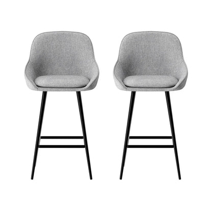 Artiss 2x Bar Stools Upholstered Stool Counter Seat Kitchen Dining Chairs - Mekamart Australia