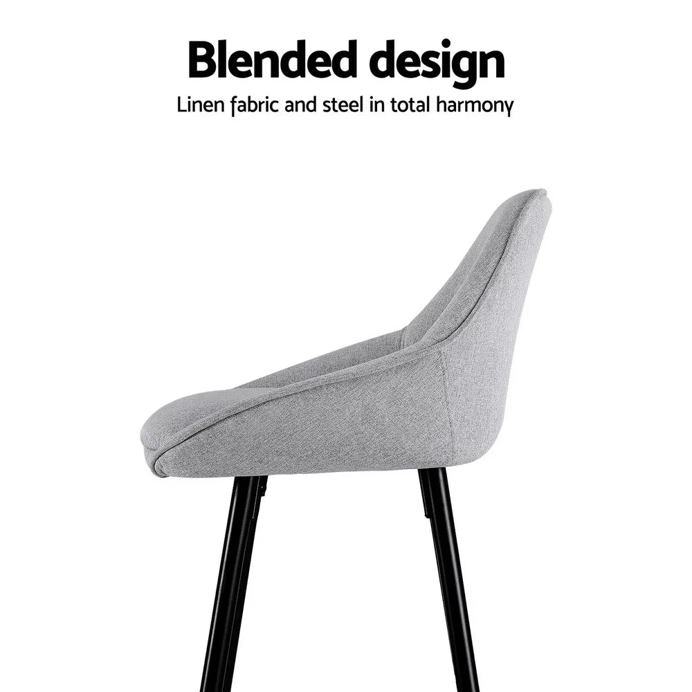 Artiss 2x Bar Stools Upholstered Stool Counter Seat Kitchen Dining Chairs - Mekamart Australia