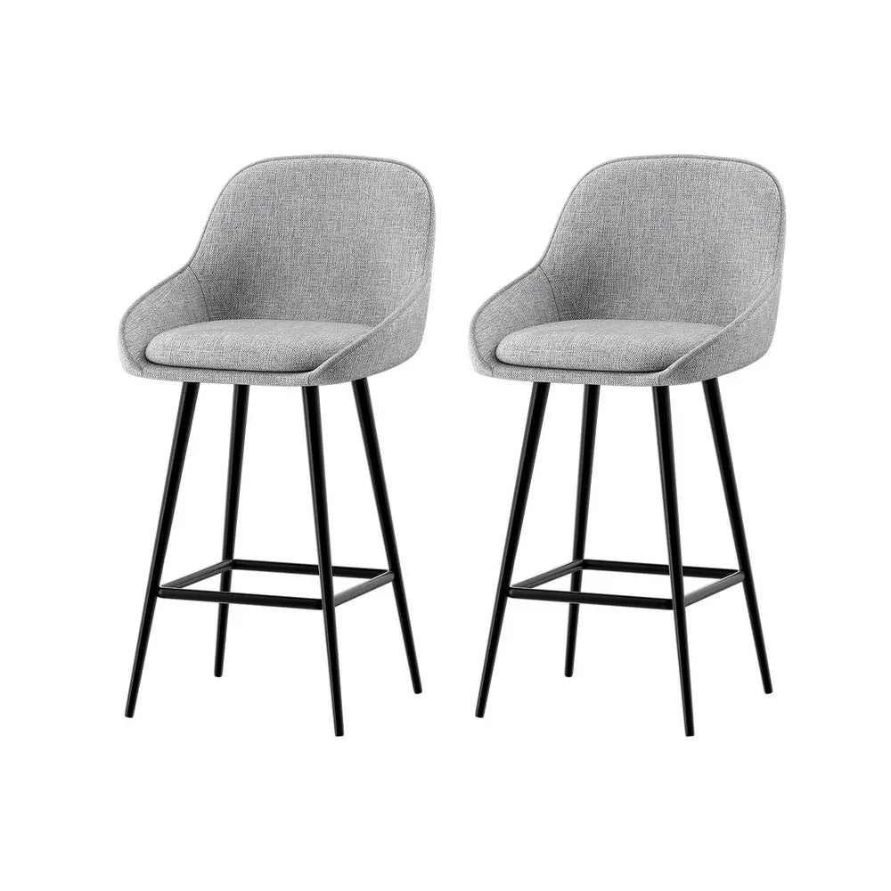 Artiss 2x Bar Stools Upholstered Stool Counter Seat Kitchen Dining Chairs - Mekamart Australia