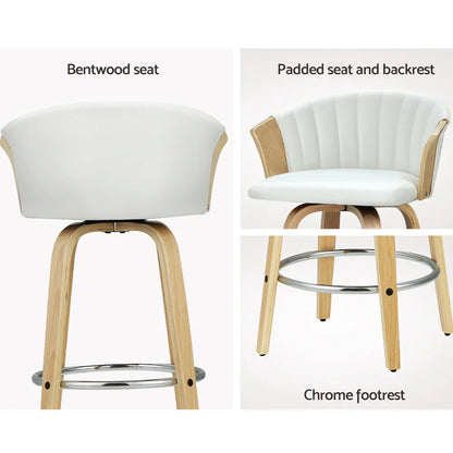 Artiss Bar Stools Kitchen Leather Barstools Swivel Counter Chairs x2 - Mekamart Australia
