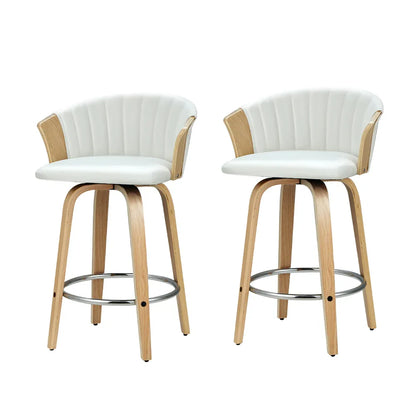 Artiss Bar Stools Kitchen Leather Barstools Swivel Counter Chairs x2 - Mekamart Australia