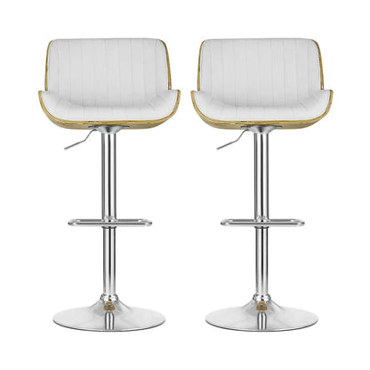 Artiss 2x Bar Stools Adjustable Leather Chairs - Mekamart Australia