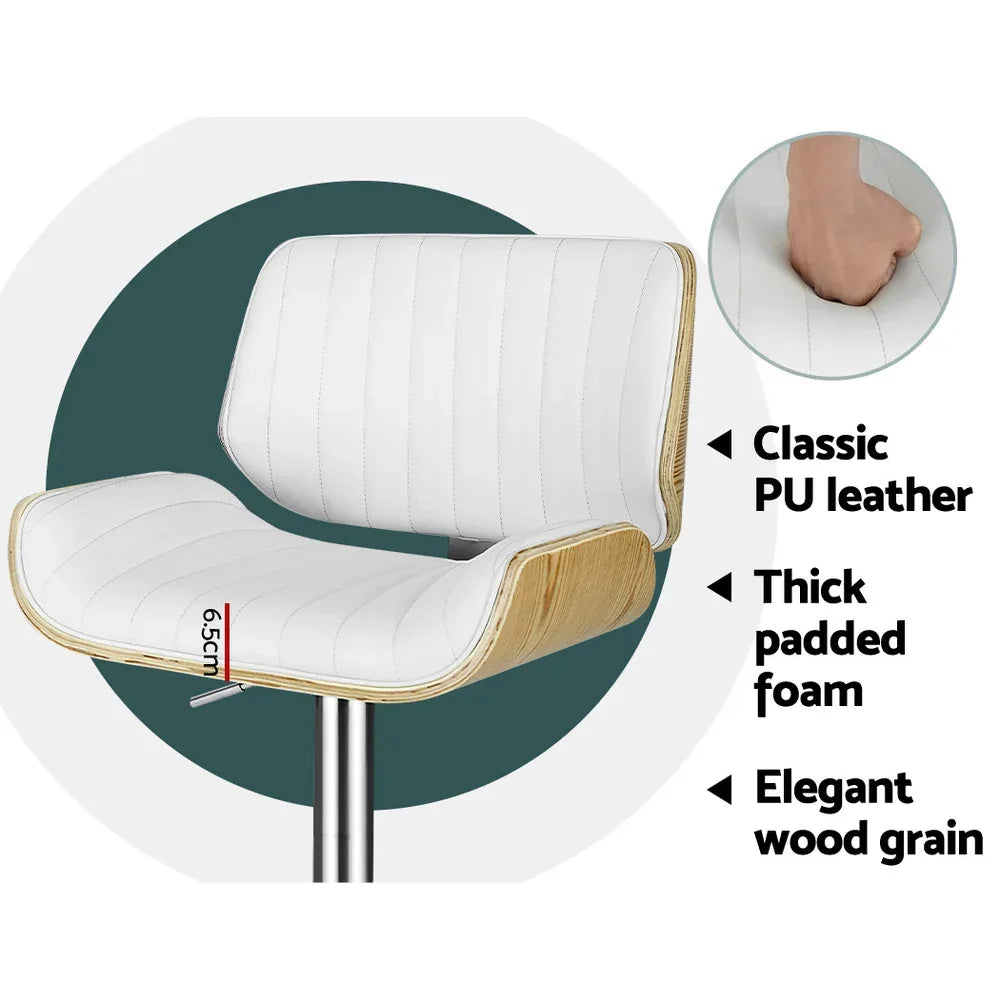 Artiss 2x Bar Stools Adjustable Leather Chairs - Mekamart Australia