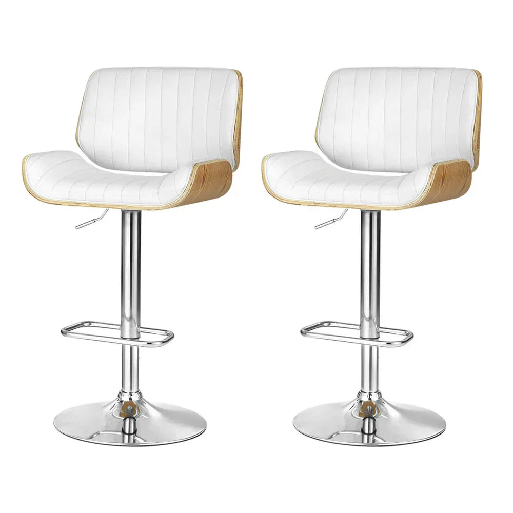 Artiss 2x Bar Stools Adjustable Leather Chairs - Mekamart Australia