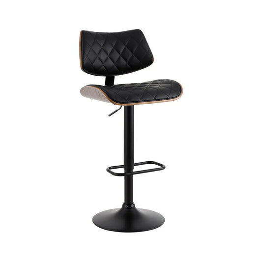 Artiss Bar Stools Kitchen Dining Chairs Gas Lift Stool Wooden Leather Black - Mekamart Australia