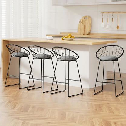 Artiss 4x Bar Stools Padded Seat Metal - Mekamart Australia