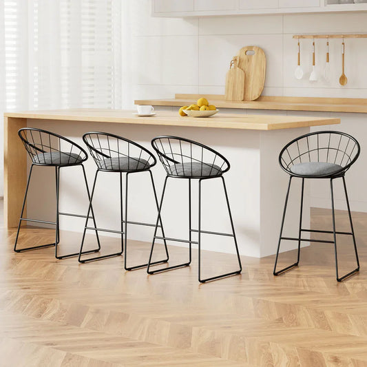 Artiss 4x Bar Stools Padded Seat Metal - Mekamart Australia