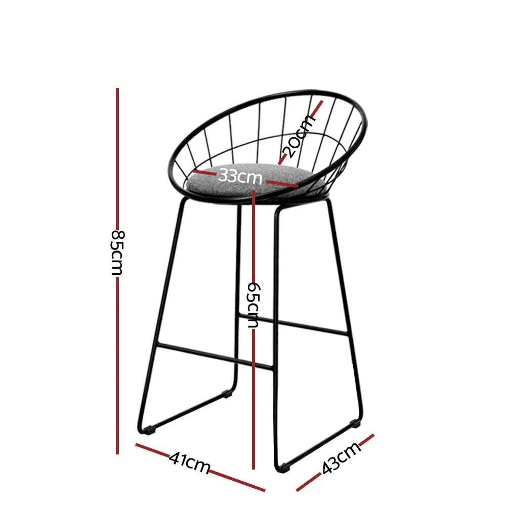 Artiss 4x Bar Stools Padded Seat Metal - Mekamart Australia