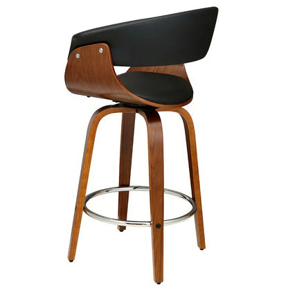 Artiss Bar Stools Swivel PU Seat Wooden - Mekamart Australia