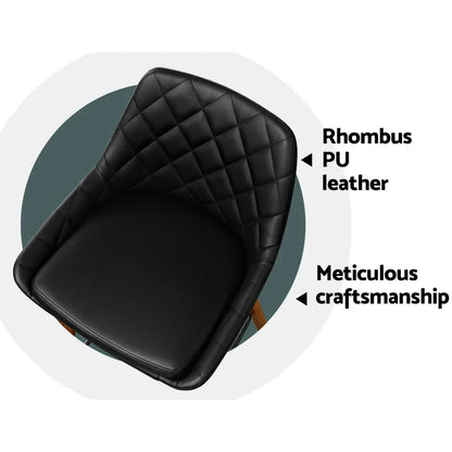 Artiss 2x Bar Stools PU Seat Wooden - Mekamart Australia