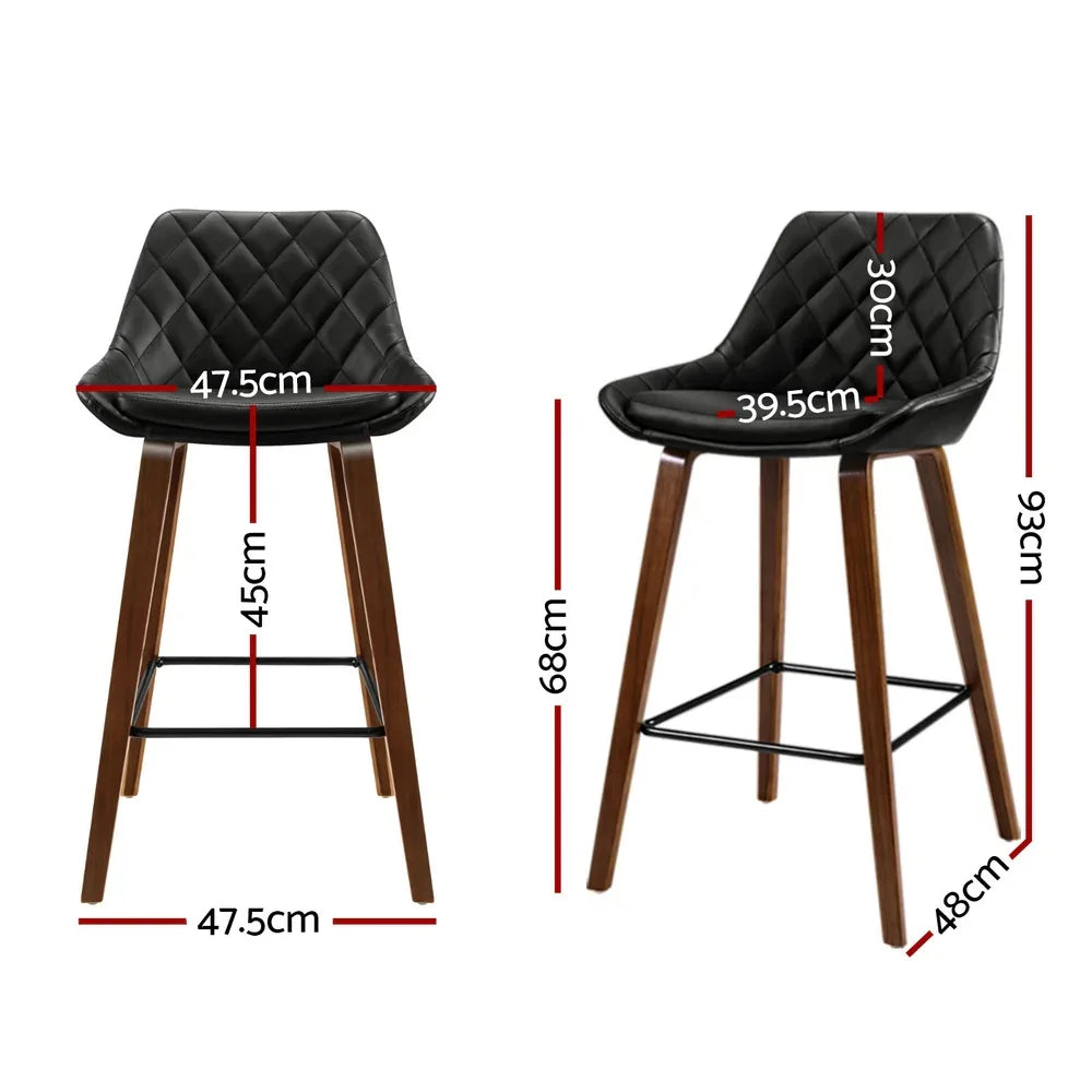 Artiss 4x Bar Stools PU Seat Wooden - Mekamart Australia