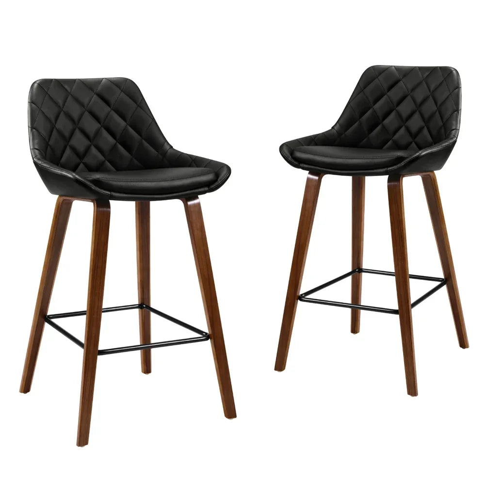 Artiss 4x Bar Stools PU Seat Wooden - Mekamart Australia