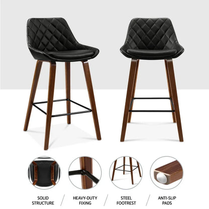 Artiss 4x Bar Stools PU Seat Wooden - Mekamart Australia