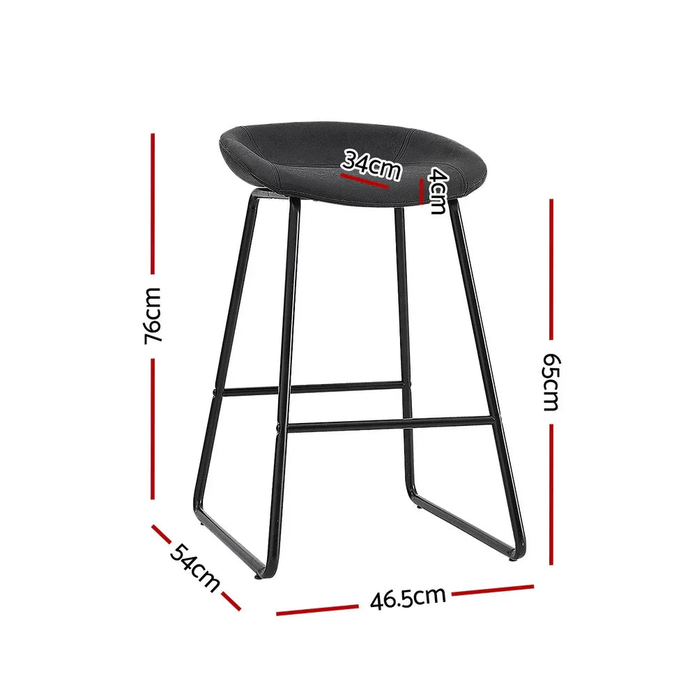 Artiss 2x Bar Stools Kitchen Dining Chairs Counter Stool PU Leather Metal - Mekamart Australia