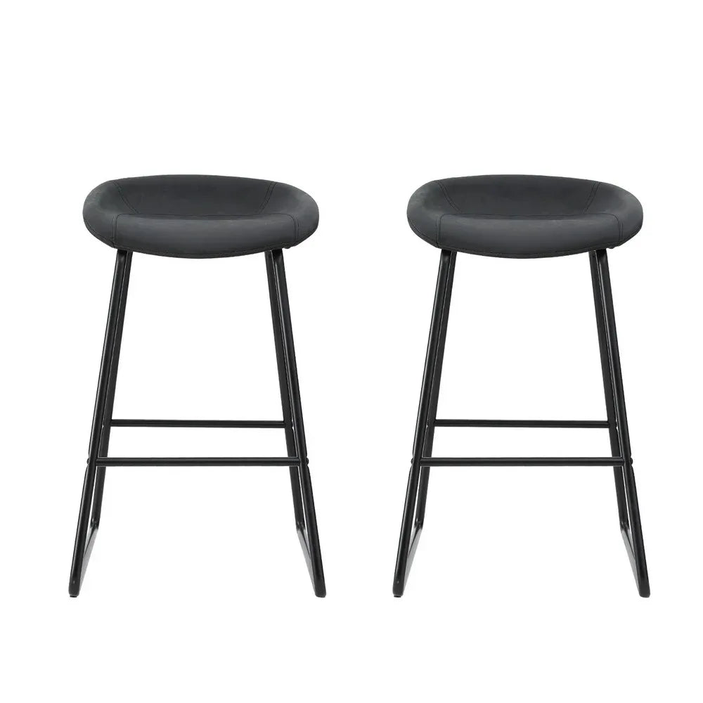 Artiss 2x Bar Stools Kitchen Dining Chairs Counter Stool PU Leather Metal - Mekamart Australia
