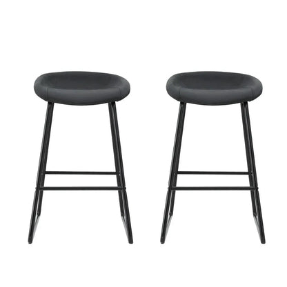 Artiss 2x Bar Stools Kitchen Dining Chairs Counter Stool PU Leather Metal - Mekamart Australia