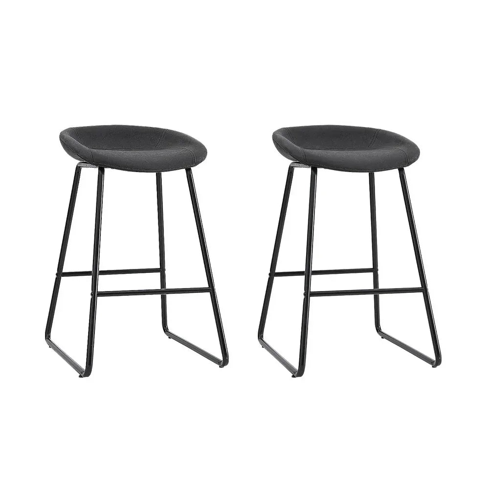 Artiss 2x Bar Stools Kitchen Dining Chairs Counter Stool PU Leather Metal - Mekamart Australia