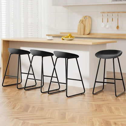Artiss 4x Bar Stools Kitchen Dining Chairs Counter Stool PU Leather Metal - Mekamart Australia