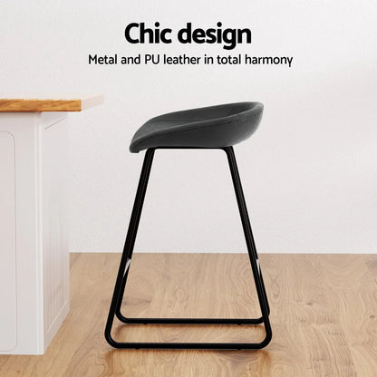 Artiss 4x Bar Stools Kitchen Dining Chairs Counter Stool PU Leather Metal - Mekamart Australia