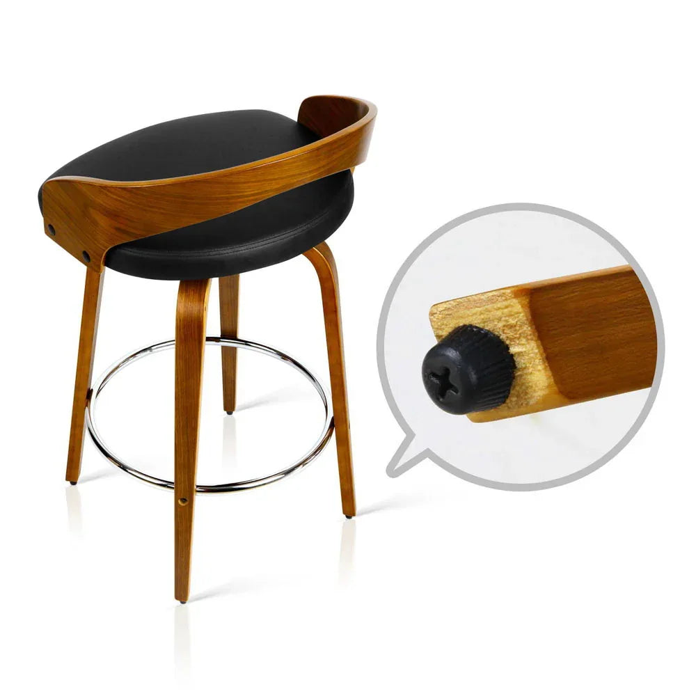 Artiss 2x Bar Stools Swivel Seat Curving Backrest - Mekamart Australia