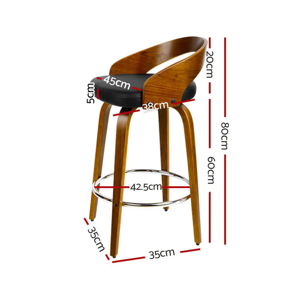 Artiss 4x Bar Stools Swivel Seat Curving Backrest - Mekamart Australia