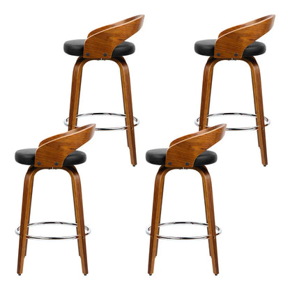Artiss 4x Bar Stools Swivel Seat Curving Backrest - Mekamart Australia