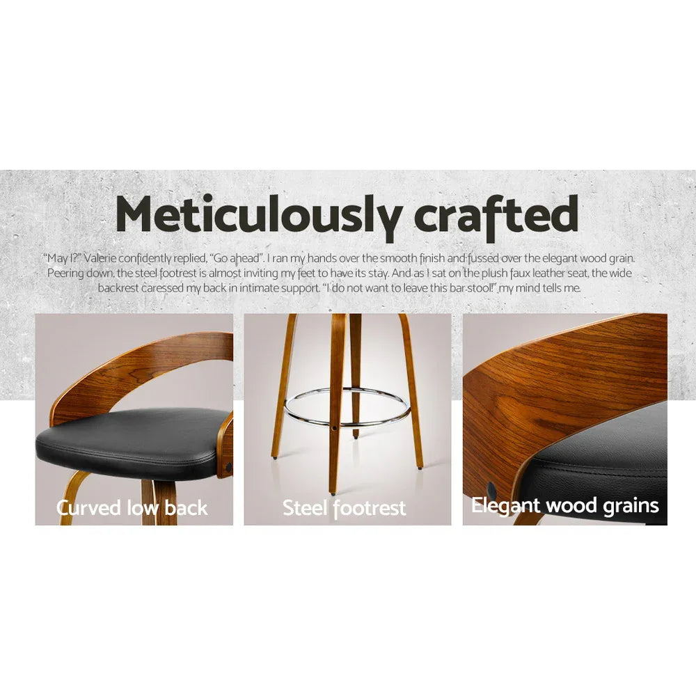 Artiss 4x Bar Stools Swivel Seat Curving Backrest - Mekamart Australia