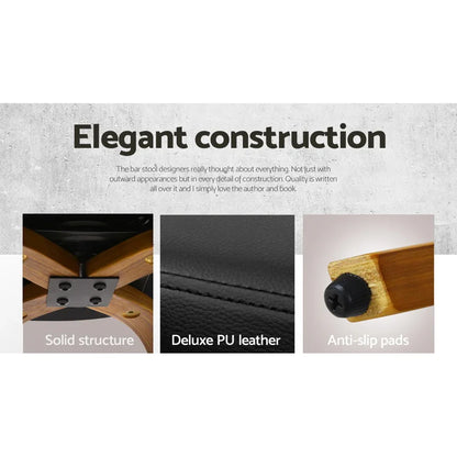 Artiss 4x Bar Stools Swivel Seat Curving Backrest - Mekamart Australia