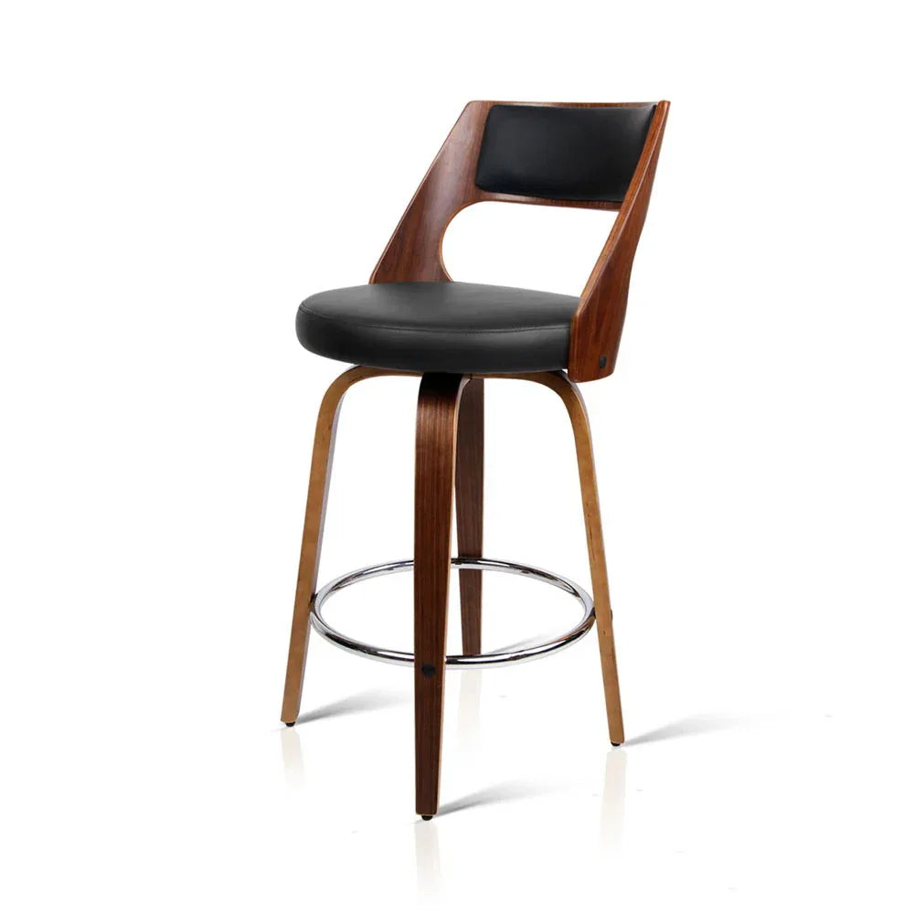 Artiss 2x Bar Stools Swivel Leather Chair 65cm - Mekamart Australia