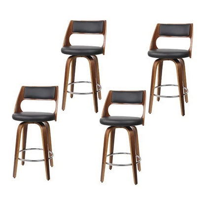 Artiss 4x Bar Stools Swivel Leather Chair 65cm - Mekamart Australia