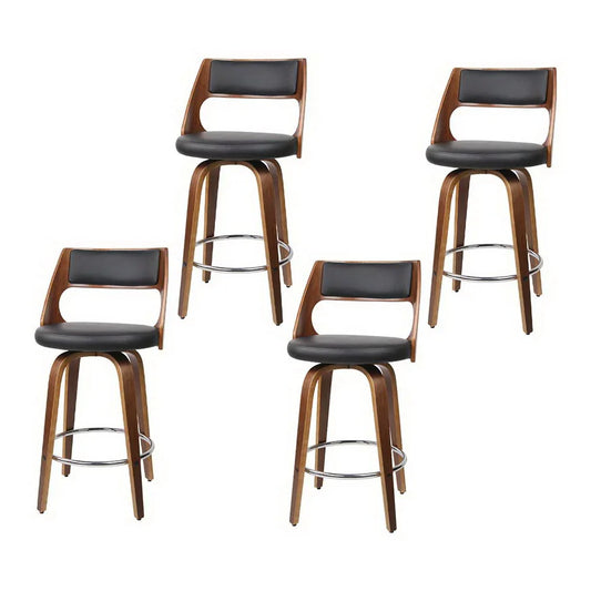 Artiss 4x Bar Stools Swivel Leather Chair 65cm - Mekamart Australia